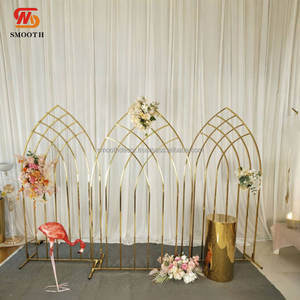 SMOOTH Gold Geometric Rectangular Stainless Steel Wedding <b>Backdrop</b> with Mirror Design for Wedding Event <b>Party</b> - Product Image 2