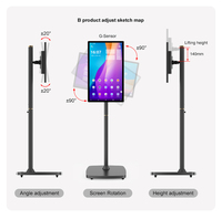 Vente directe d'usine, téléviseur intelligent mobile tactile Android 21,5 pouces, 24 pouces, batterie longue durée, écrans tactiles portables