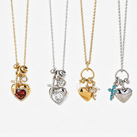 Collier pendentif cœur en or 18 carats plaqué CZ, chaîne en acier inoxydable avec perle et croix, bijoux pour femmes, cadeau tendance, bijoux imperméables