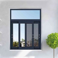 Ventanas Corredizas de Aluminio con Doble Acristalamiento de Diseño Moderno, Alta Seguridad, Apertura Horizontal, Resistentes al Viento, de Aleación de Aluminio