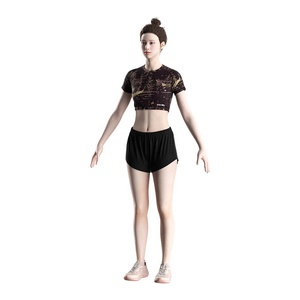 T-shirt Crop Aderente da <span class=keywords><strong>Donna</strong></span> Minimalista 165GSM in Tessuto Leggero Anti-odore con Cuciture Rinforzate per HIIT, CrossFit, Danza - Product Image 6