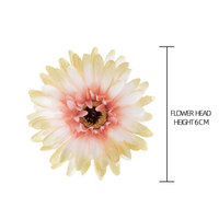 DY1-3338 Tête de fleur artificielle en soie (gerbera, marguerite, chrysanthème) pour décoration murale de mariage