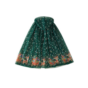 Nuovo Mantello in Tulle <span class=keywords><strong>Verde</strong></span> per Bambine per Feste di Natale e Halloween con Cappuccio - Product Image 3