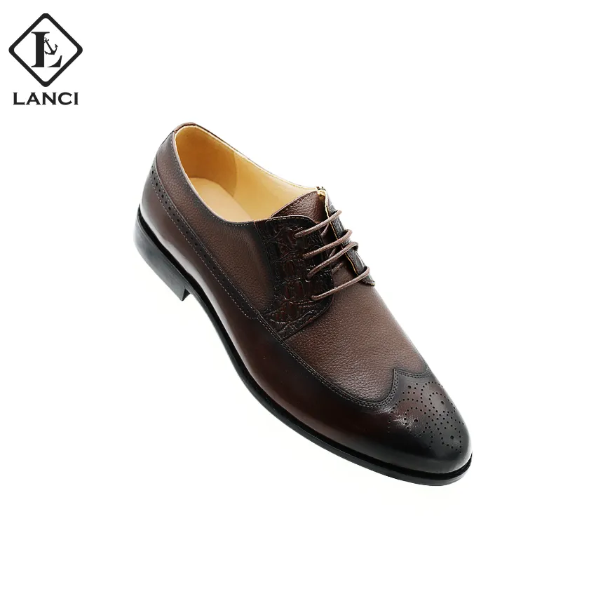 LANCI 2022 New Arrivals Factory Wholesale Men Dress Shoes Discount Embroid Trendy Walking Style Formal Dress Shoes