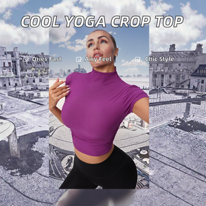 Camiseta Deportiva Transpirable de Talla Grande, Ecológica, de Secado Rápido, Camiseta de Manga Corta para Mujer, para Correr, Entrenamiento, Fitness, Yoga, Top Corto - Product Image 2