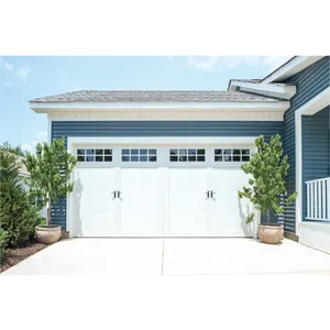 Горизонтальная двухскладная гаражная дверь с закаленным стеклом, цветные секционные панели из дерева, алюминиевая гаражная дверь