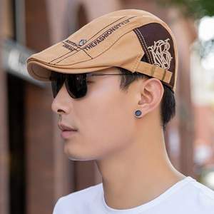 2022 새 버전 앞으로 모자 베레모 자수 남성용 아이비 모자 야외 태양 모자 자외선 차단제 화가 모자 - Product Image 2