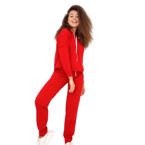 <b>Women</b> Winter Polyester/Cotton <b>Fleece</b> Lightweight Breathable 2-in-1 Lounge Wear Hoodie <b>Jogger</b> Set Drawstring Closure Side - Product Image 1