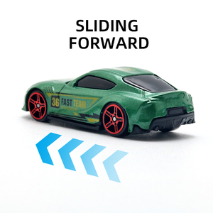 YZMODEL Lot <span class=keywords><strong>de</strong></span> 4 mini-véhicules <span class=keywords><strong>de</strong></span> course sportifs en alliage moulé sous pression à roues libres, échelle 1:64, pour garçons - Product Image 4