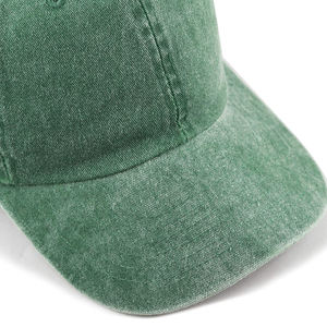 غسلها أبي قبعات القبعات بالجملة 6 لوحة مخصصة حجر خمر الرياضة القطن عالية الجودة الأخضر قبعة بيسبول 6-قبعة بقطاعات عادي - Product Image 5