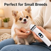Kit de lime à ongles électrique pour animaux de compagnie avec aérations de refroidissement pour une utilisation prolongée et continue, pour l'entretien quotidien des pattes sans désordre
