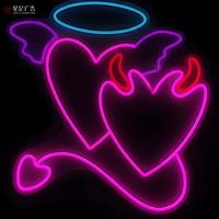 Lampe néon LED en forme de cœur, éclairage romantique pour la maison, les fêtes, les mariages, la décoration de chambre, la publicité