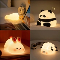 Lampe de chevet LED en silicone en forme de lapin avec capteur tactile, cadeau mignon pour chambre d'enfant, bébé, lampe de nuit