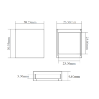 Boîtier compact carré transparent rose vide pour fards à paupières, conteneur de palette de fards à paupières en plastique de luxe 30,55 mm