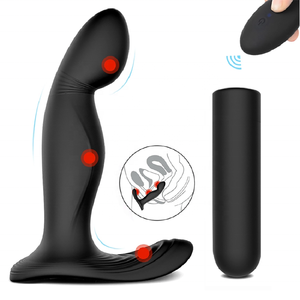 Masajeador de próstata con control remoto inalámbrico para hombre, juguete <span class=keywords><strong>Anal</strong></span> vibratorio masculino de 9 velocidades, tapón de botones para el punto G, estimulador Sm Gay - Product Image 1