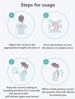 Ceinture de correction de posture électrique, soutien réglable, alerte vibrante, soulagement de la douleur pour dos, cou, épaule, femme adulte, enfant
