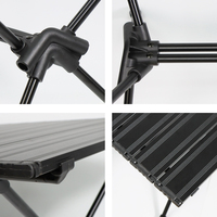 Table de camping ultralégère réglable en hauteur, en aluminium, pliable avec sac de transport, table de camping portable pour la randonnée