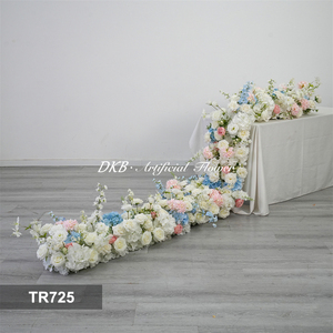 Nuevo Camino de Mesa de Flores Artificiales Personalizado, Decoración de Mesa para Bodas, Caminos de Mesa Florales, Decoración para el Hogar para Fiestas de Boda - Product Image 2