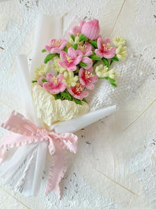 Ramo de tulipanes de palo trenzado hecho a mano DIY, bolsa de material de flores caseras, ramo de flores hecho a sí mismo, regalo para novia - Product Image 5