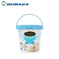 Cubo PP Producto popular 1.2L con impresión IML Tina de chocolate de Año Nuevo de Navidad con tapa y mango