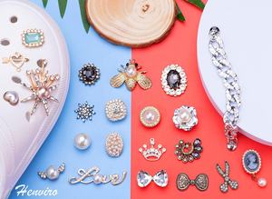 Nouvelle chaîne d'arc de fleur unisexe de charmes mexicains de concepteur avec le strass pour la décoration de sandale ou de chaussure pour l'accessoire de sabot - Product Image 5