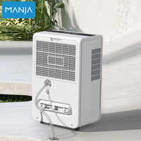 Déshumidificateur électrique à compresseur en plastique Manja Factory 10L 12L, anionique, WiFi, silencieux, pour usage domestique et commercial, contrôle tactile, R290