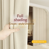 Cortinas Totalmente Opacas, Nuevo Diseño en Tono Crema, Tela Gruesa de Chenilla, 99% de Opacidad, Personalizables, de Lujo, para Dormitorios y Salas de Estar