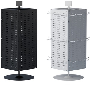 Wholesale Modern for Floor Standing Clear Metal Pegboard Spinner Display Rack with <b>Floating</b> Shelf Easy Assembly for Store - Product Image 5