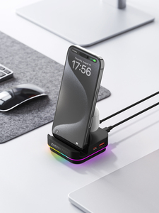 แท่นชาร์จแม่เหล็ก ENERGY FORT 3-in-1 กำลังไฟสูงสุด 240W ขนาดกะทัดรัด พร้อมไฟ RGB สำหรับโทรศัพท์ หูฟัง นาฬิกา ใช้งานได้กับ Apple Samsung - Product Image 6