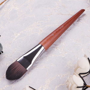 Cangzhou Foundation Brush Small Flat Pointed Tip Synthetic Hair Wooden Handle For Liquid Foundation <b>Makeup</b> <b>Tool</b> - Product Image 3