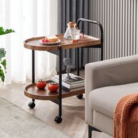 Accueil Table d'appoint canapé Mobilier de salon moderne Table d'appoint café vintage avec roue
