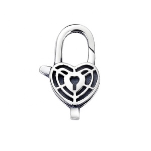Boucles de serrure à clé en argent oxydé 925, fermoir homard en forme de filet de toile <span class=keywords><strong>d</strong></span>'<span class=keywords><strong>araignée</strong></span> pour bracelet et collier - Product Image 1