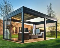 11. Hochwertiger Aluminium-Patio-Pavillon Sonnenschutz Wasserdichtes Lamellen dach Pergola im Freien