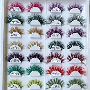 Mytingbeauty Customized Logo Cheap Price Faux Mink Colors Full Colored Eyelashes