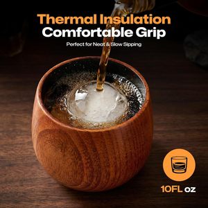 Verres à whisky élégants, Cadeaux pour amateurs <span class=keywords><strong>de</strong></span> whisky, Verres à bourbon en bois carbonisé, Tasses à thé en bois, Verres à bourbon, Tumblers à whisky - Product Image 2