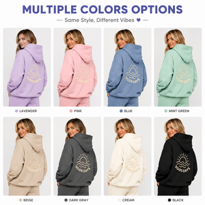 Sudadera con capucha personalizada para mujer, 100% algodón, hombros caídos, con logo impreso, manga larga, estilo oversized. - Product Image 2