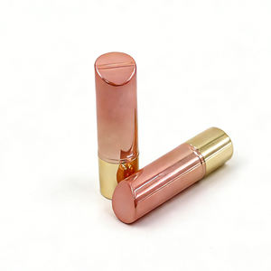 Emballage de luxe personnalisé pour rouge à lèvres, tubes vides ronds en ABS rose et or dégradé de 3,5 g - Product Image 5