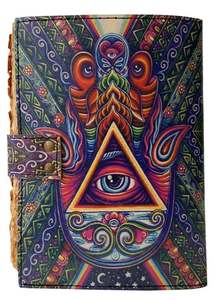 Journal vintage Grimoire Livre des Ombres Journal vierge Papier à bords festonnés Formule Magique Main de Hamsa Déesse Coloré Wiccan - Product Image 6