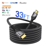 Câble vidéo numérique blindé haut de gamme UNIEAN UHD vers UHD 2.1 8K 30FT pour maison intelligente, lecteur multimédia Roku Stick, Switch