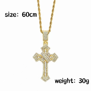 Hot Selling Hiphop Style Alloy <b>Cross</b> Pendant Necklace Cool Personalized Stainless Steel <b>Chain</b> Men's Necklaces Wholesale Jewelry - Product Image 4