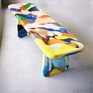 Design Dutch creativo di design di lusso leggero dipinto panca accento sedia moda sala da pranzo personalizzato pittura a olio sgabelli ottomani - Product Image 4