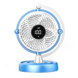 Ventilador USB Recargable con Luz LED, Ventilador de Escritorio Innovador con Diseño de <span class=keywords><strong>Planeta</strong></span> Espacial para Coche, Uso en Exteriores y en el Hogar - Product Image 1