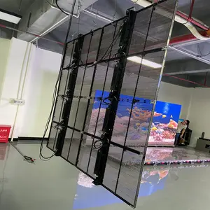 Hongwei p2.6 p3.91 Ice <span class=keywords><strong>Curtain</strong></span> Glass video Panel tường rõ ràng cửa sổ quảng cáo cửa hàng <span class=keywords><strong>LED</strong></span> lưới hiển thị trong suốt Màn hình <span class=keywords><strong>LED</strong></span> - Product Image 4