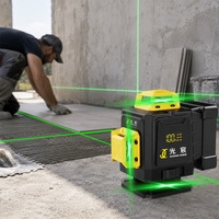 Niveau laser 4D haute visibilité 16 lignes 360° °   Niveau laser vert autonivelant IP54 étanche et antichoc pour travaux de construction et d'alignement