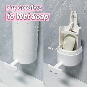 Soap Grinder for Bar Soap <b>Wall</b>-Mounted, No Drilling Waterproof Soap Container Cheese Grinder for Travel Kitchen Bathroom - Product Image 5