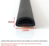Joint en mousse de caoutchouc creux en forme de D avec adhésif simple face, bande EPDM imperméable et absorbant les chocs pour les boîtiers électriques