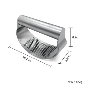 Ergonomic Labor-saving Manual Stainless Steel Garlic Press Rocker Kitchen <b>Tool</b> Peeler Professional Ginger Crusher 01BC012 Ginger - Product Image 6