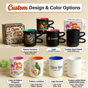 Taza de Café de Cerámica Personalizada con Diseño de la Isla de <span class=keywords><strong>Costa</strong></span> Rica, Asa Única, Diseño Moderno, Apta para Lavavajillas y Microondas, Caja de Regalo - Product Image 2