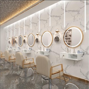 2025 venta de muebles de salón barbería <span class=keywords><strong>espejo</strong></span> especial 90*90cm montaje en pared <span class=keywords><strong>espejo</strong></span> redondo de salón <span class=keywords><strong>con</strong></span> luces LED <span class=keywords><strong>espejo</strong></span> de peluquería - Product Image 3