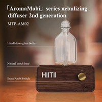 Diffuseur d'huiles essentielles HIITII sans eau en bois de frêne et verre, aromathérapie, décoration d'intérieur, diffuseur d'arômes artistique rechargeable